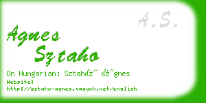 agnes sztaho business card